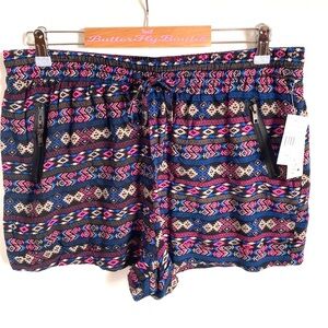 Wishful Park Aztec print drawstring front tie with side pockets, Size XL, NWT